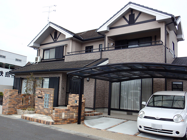 重厚感のあるレンガを使用しながらオープンな外構リフォーム