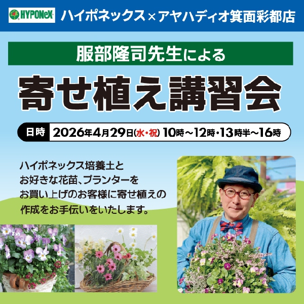 【箕面彩都店】服部隆司先生による寄せ植え講習会